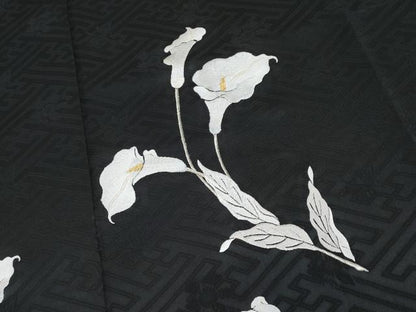 平和屋着物●極上　訪問着　総刺繍　カラー　黒地　逸品　未使用　CYAA4937s6