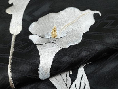平和屋着物●極上　訪問着　総刺繍　カラー　黒地　逸品　未使用　CYAA4937s6