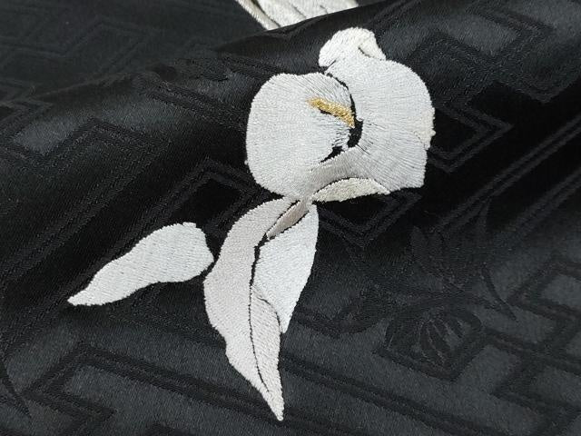 平和屋着物●極上　訪問着　総刺繍　カラー　黒地　逸品　未使用　CYAA4937s6