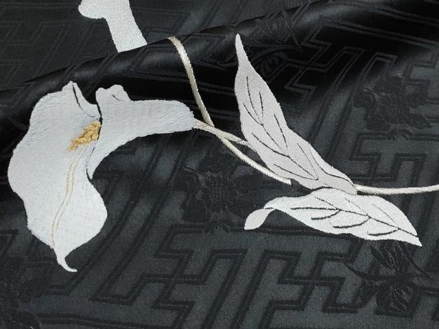 平和屋着物●極上　訪問着　総刺繍　カラー　黒地　逸品　未使用　CYAA4937s6