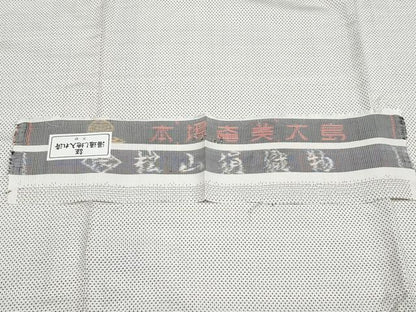 平和屋本店▽極上　男性　本場大島紬　単衣　キングサイズ　白大島　一元7マルキ　反端付き　逸品　CYAA4939s6