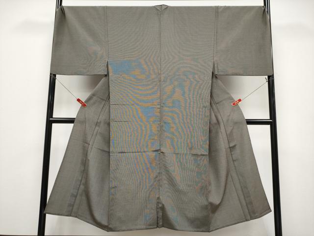 平和屋着物▽極上　男性　本塩沢　やまだ織　単衣　雪の中のきれ　証紙付き　逸品　CYAA4940s6