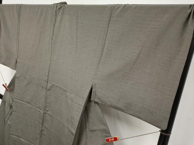 平和屋着物▽極上　男性　本塩沢　やまだ織　単衣　雪の中のきれ　証紙付き　逸品　CYAA4940s6