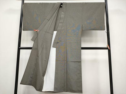 平和屋着物▽極上　男性　本塩沢　やまだ織　単衣　雪の中のきれ　証紙付き　逸品　CYAA4940s6
