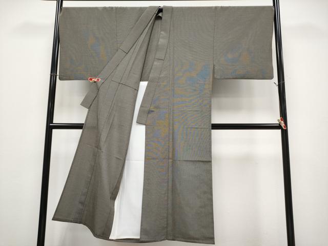 平和屋着物▽極上　男性　本塩沢　やまだ織　単衣　雪の中のきれ　証紙付き　逸品　CYAA4940s6