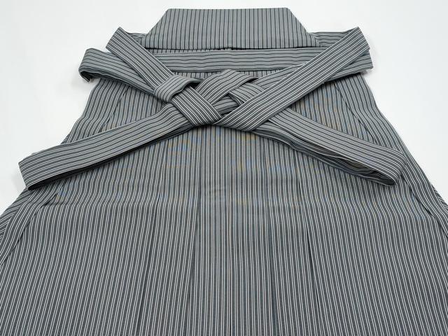 平和屋本店●極上　男性　人間国宝　甲田綏郎　精好仙台平　馬乗り袴　縞　三越扱い　逸品　CYAA4945s6
