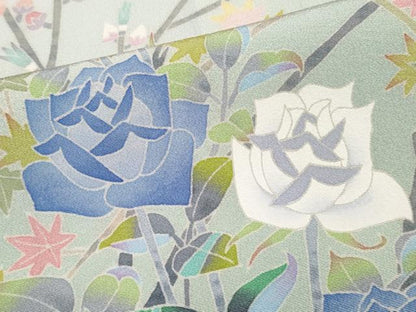 平和屋本店●極上　本加賀友禅作家　百貫華峰　色留袖　鴛鴦枝花文　暈し染め　藤紫色地　逸品　未使用　CYAA4947s6