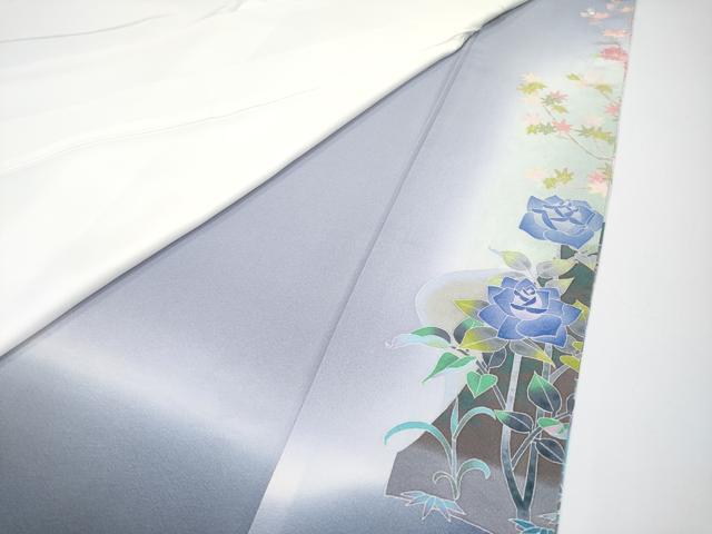 平和屋本店●極上　本加賀友禅作家　百貫華峰　色留袖　鴛鴦枝花文　暈し染め　藤紫色地　逸品　未使用　CYAA4947s6