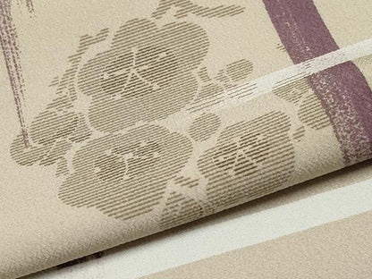 平和屋着物●極上　撫松庵　小紋　花丸文　白橡色地　洗える着物　逸品　未使用　CYAA4952s6