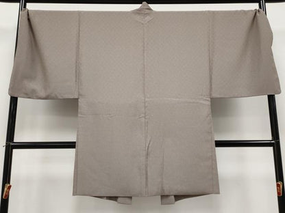 平和屋本店∞極上　男性　長羽織　キングサイズ　網代文　銀煤竹色地　逸品　CYAA5036s6