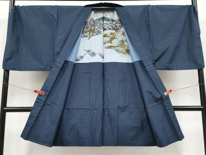 平和屋着物●極上　男性　本場大島紬　アンサンブル　キングサイズ　亀甲柄　逸品　CYAA4962s6