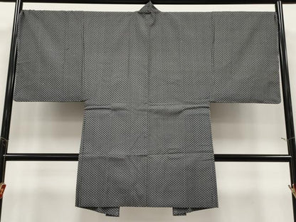 平和屋着物∞極上　男性　長羽織　お召　黒地　逸品　未使用　CYAA4964s6