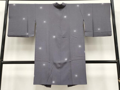 平和屋本店∞極上　工芸呉服　芥川　長羽織　あられ文　蛍暈し　濃鼠色地　たとう紙付き　逸品　CYAA4965s6