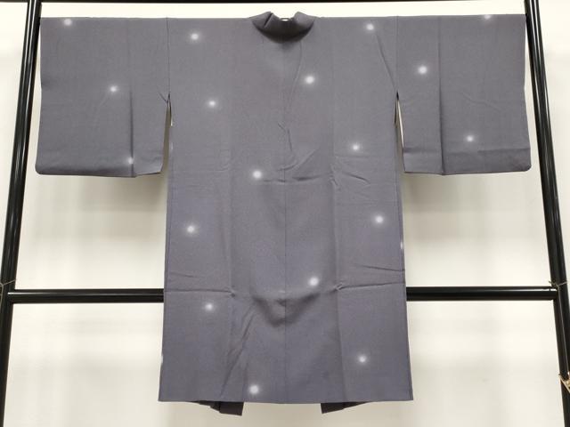 平和屋本店∞極上　工芸呉服　芥川　長羽織　あられ文　蛍暈し　濃鼠色地　たとう紙付き　逸品　CYAA4965s6