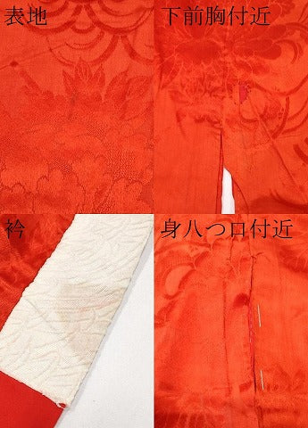 平和屋本店●極上　アンティーク　大正ロマン　長襦袢　袷　花青海波地紋　逸品　CYAA4966s6