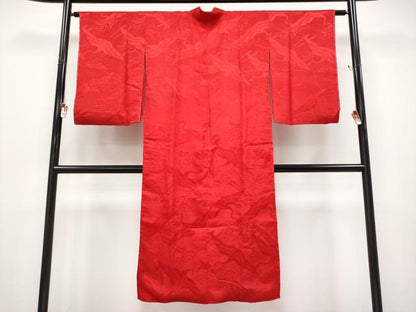 平和屋本店●極上　アンティーク　大正ロマン　長襦袢　袷　立波飛鶴地紋　逸品　CYAA4967s6