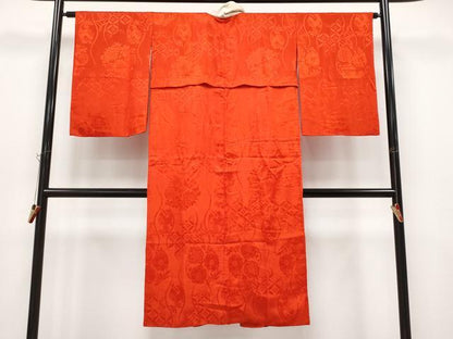 平和屋本店●極上　アンティーク　大正ロマン　長襦袢　袷　立涌吉祥花地紋　逸品　CYAA4970s6