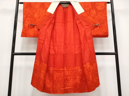 平和屋本店●極上　アンティーク　大正ロマン　長襦袢　袷　立涌吉祥花地紋　逸品　CYAA4970s6
