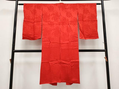 平和屋本店●極上　アンティーク　大正ロマン　長襦袢　袷　舞花地紋　逸品　CYAA4972s6