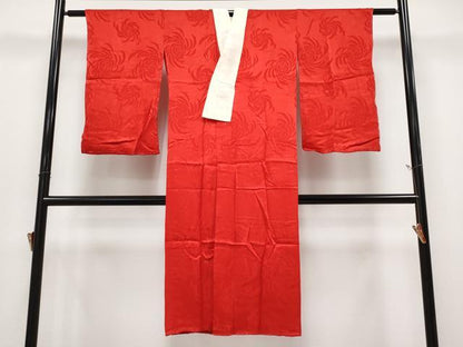 平和屋本店●極上　アンティーク　大正ロマン　長襦袢　袷　舞花地紋　逸品　CYAA4972s6