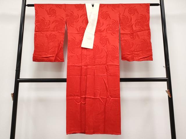 平和屋本店●極上　アンティーク　大正ロマン　長襦袢　袷　舞花地紋　逸品　CYAA4972s6