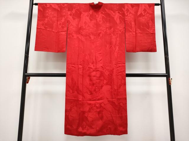 平和屋本店●極上　アンティーク　大正ロマン　長襦袢　袷　飛鶴松葉地紋　逸品　CYAA4973s6