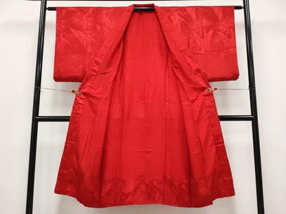 平和屋本店●極上　アンティーク　大正ロマン　長襦袢　袷　飛鶴松葉地紋　逸品　CYAA4973s6