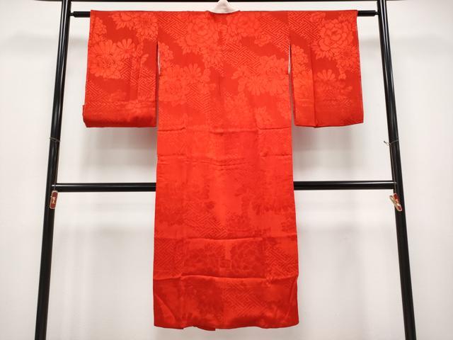 平和屋本店●極上　アンティーク　大正ロマン　長襦袢　袷　紗綾形花地紋　逸品　CYAA4974s6