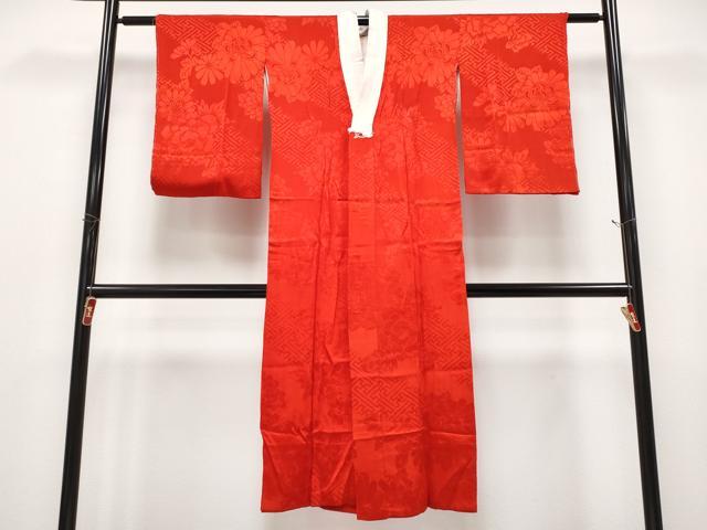 平和屋本店●極上　アンティーク　大正ロマン　長襦袢　袷　紗綾形花地紋　逸品　CYAA4974s6