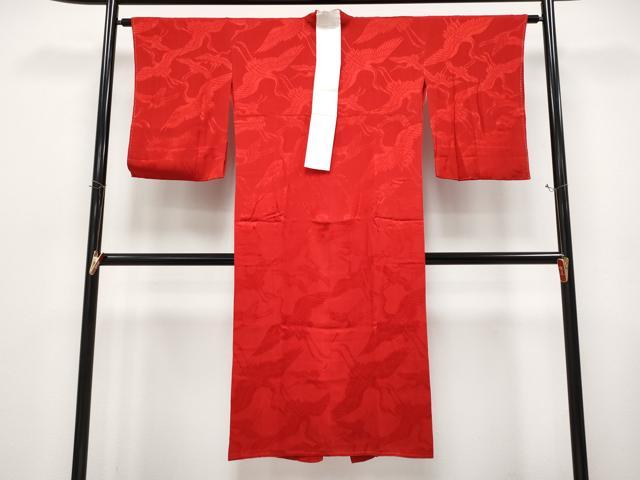 平和屋本店●極上　アンティーク　大正ロマン　長襦袢　袷　飛鶴地紋　逸品　CYAA4975s6