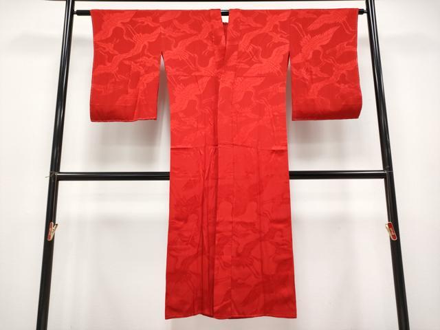 平和屋本店●極上　アンティーク　大正ロマン　長襦袢　袷　飛鶴地紋　逸品　CYAA4975s6