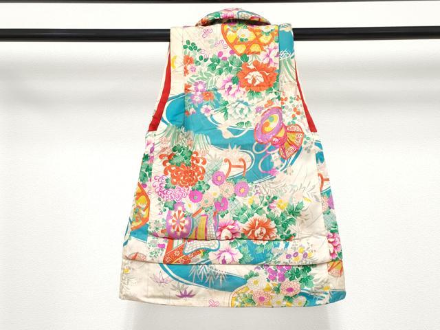 平和屋本店[]極上　アンティーク　大正ロマン　七五三　女の子　3歳　被布　御所車花文　逸品　CYAA4985s6