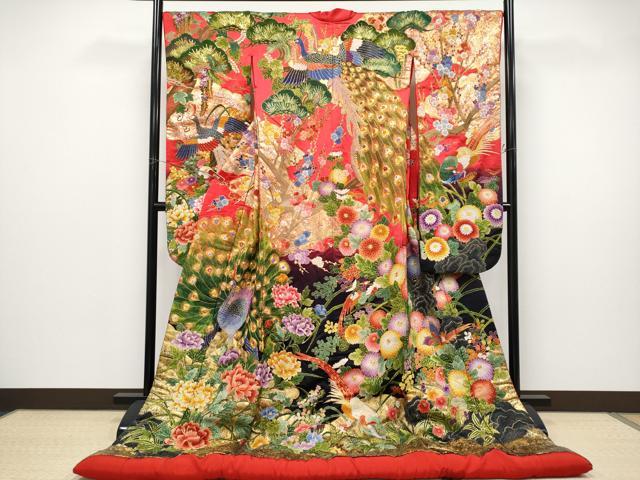 平和屋本店●極上 中国三大刺繍相良刺繍 総刺繍 駒刺繍 色打掛 お引きずり 和装 婚礼 結婚式 花嫁 神社挙式 暈し染 金銀彩 逸品 CYAA4986s6