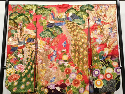 平和屋本店●極上 中国三大刺繍相良刺繍 総刺繍 駒刺繍 色打掛 お引きずり 和装 婚礼 結婚式 花嫁 神社挙式 暈し染 金銀彩 逸品 CYAA4986s6