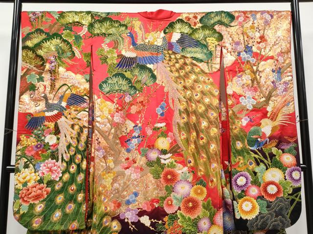 平和屋本店●極上 中国三大刺繍相良刺繍 総刺繍 駒刺繍 色打掛 お引きずり 和装 婚礼 結婚式 花嫁 神社挙式 暈し染 金銀彩 逸品 CYAA4986s6