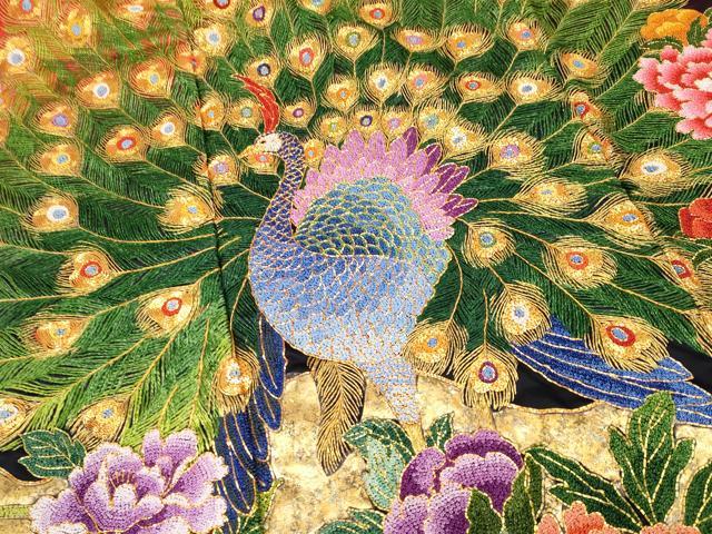 平和屋本店●極上 中国三大刺繍相良刺繍 総刺繍 駒刺繍 色打掛 お引きずり 和装 婚礼 結婚式 花嫁 神社挙式 暈し染 金銀彩 逸品 CYAA4986s6