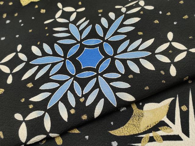 平和屋本店●極上　お引きずり・お引き摺り　黒留袖　雪華文　金銀彩　逸品　CYAA4988s6