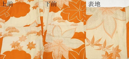 平和屋本店[]極上　アンティーク　大正ロマン　七五三　女の子　3歳　祝着　雲取り舞葉文　砥の粉色地　逸品　CYAA4995s6