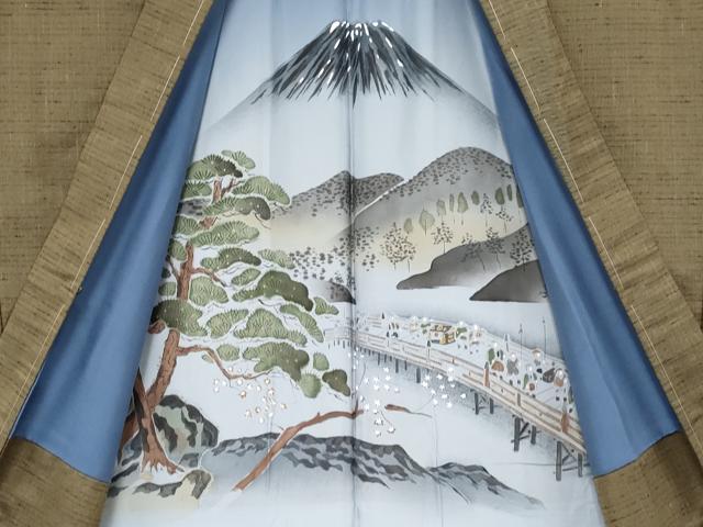 平和屋本店●極上　男性　源氏紬　アンサンブル・長襦袢セット　キングサイズ　涅色　布四季庵　証紙付き　逸品　未使用　CYAA4997s6
