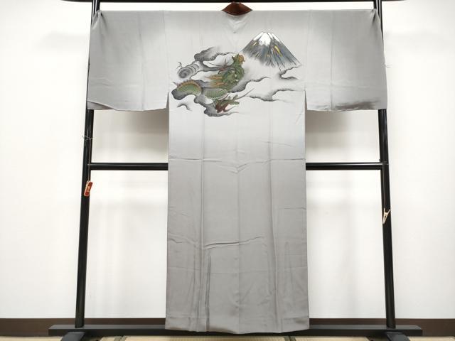 平和屋本店●極上　男性　源氏紬　アンサンブル・長襦袢セット　キングサイズ　涅色　布四季庵　証紙付き　逸品　未使用　CYAA4997s6