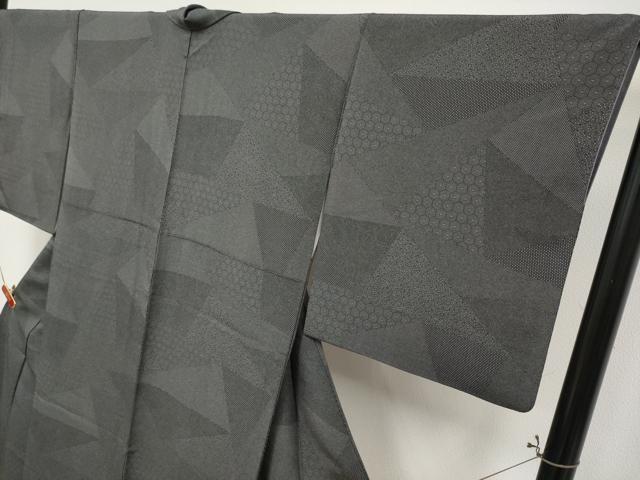 平和屋着物●極上　江戸小紋　寄せ小紋柄　黒地　逸品　CYAA5002s6