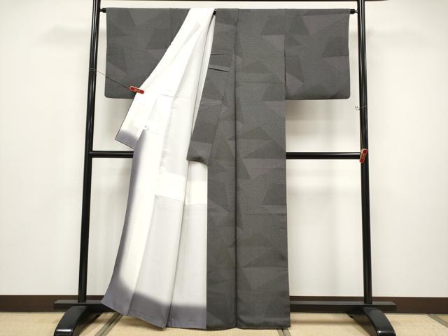 平和屋着物●極上　江戸小紋　寄せ小紋柄　黒地　逸品　CYAA5002s6