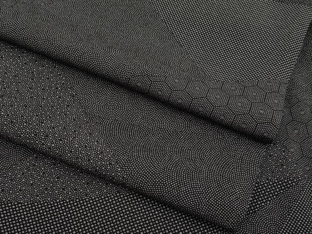 平和屋着物●極上　江戸小紋　寄せ小紋柄　黒地　逸品　CYAA5002s6