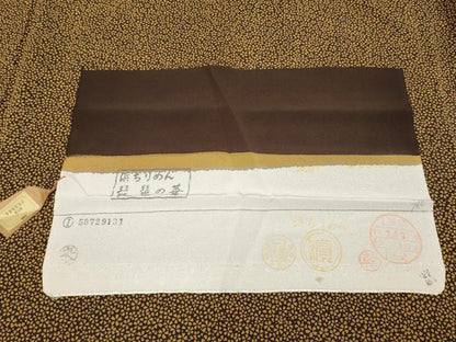 平和屋着物●極上　小紋　作家物　舞桜文　鉄黒色地　反端付き　逸品　未使用　CYAA5003s6