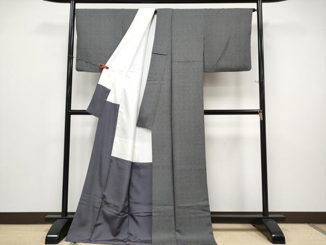 平和屋着物●極上　伝統工芸師　服部光擴　江戸小紋　角通し　黒地　逸品　CYAA5004s6