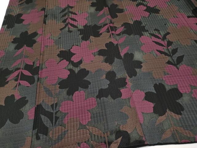 平和屋本店●極上　キモノデザイナー　斉藤上太郎　小紋　舞桜文　逸品　CYAA5006s6