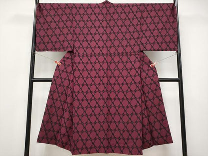平和屋着物●極上　男性　小紋　吉祥文　葡萄色地　逸品　CYAA5012s6