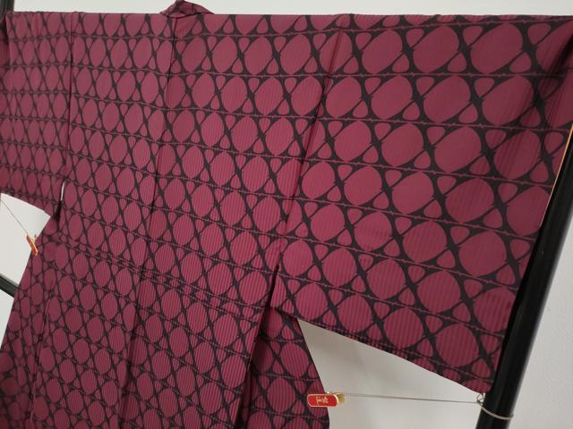平和屋着物●極上　男性　小紋　吉祥文　葡萄色地　逸品　CYAA5012s6
