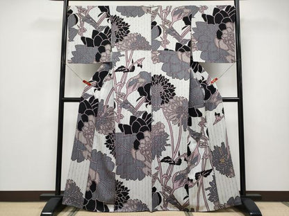 平和屋本店●極上　キモノデザイナー　斉藤上太郎　訪問着　枝花文　灰白色地　逸品　未使用　CYAA5014s6