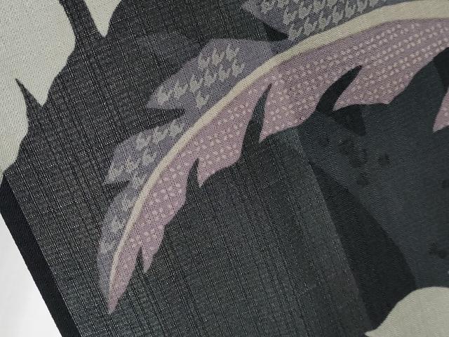 平和屋着物＊極上 夏物 撫松庵 小紋・浴衣兼用 セオアルファ 枝葉文 黒地 松坂屋扱い 洗える着物 逸品 CYAA5018s6
